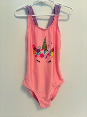 XOXO Girl's Unicorn One Piece Swimsuit Pink Size 7